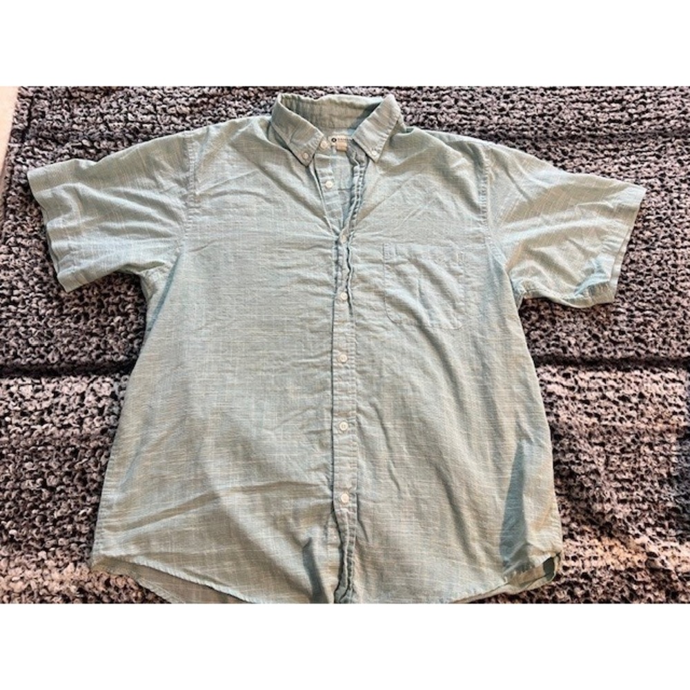 Men'sLight‎ Blue Haggas Button Down T Shirt Size L